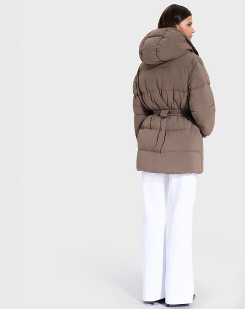 Doudoune ceinturée Dilek kaki marron