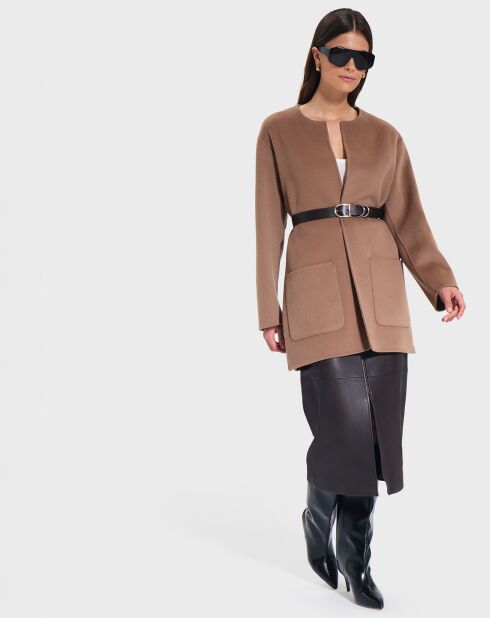Manteau en Laine mélangée Manoa camel