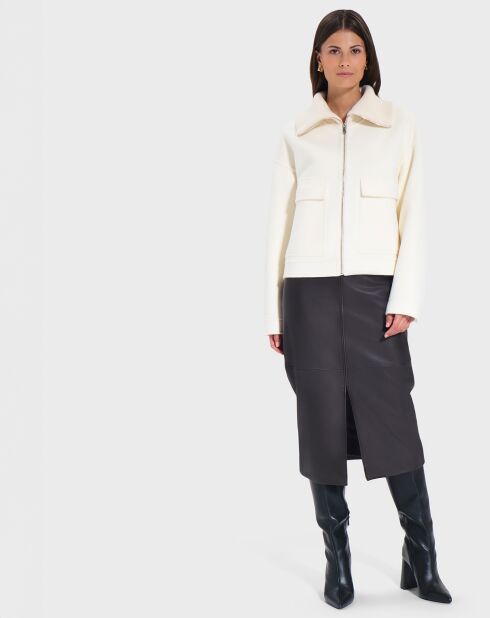 Veste en Laine mélangée Vivienna écrue