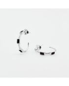 Boucles d'Oreilles Argent Liana Onyx Noir et Oxyde de Zirconium