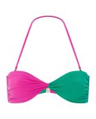 Haut de maillot de bain Charly noué bicolore rose fuschia