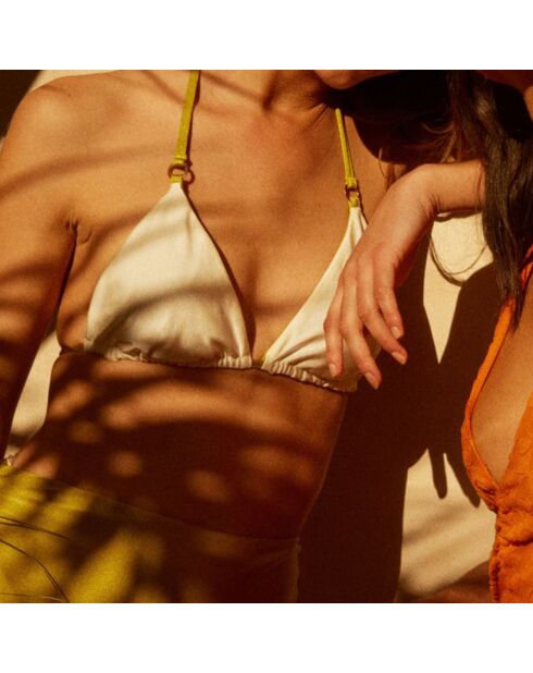 Haut de maillot de bain Fanny réversible écru