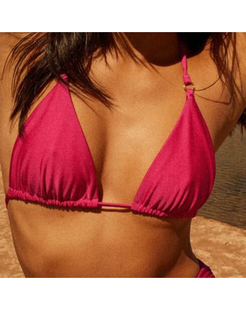 Haut de maillot de bain Fanny réversible rose fuschia