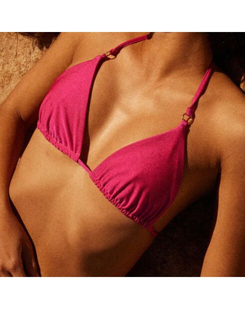 Haut de maillot de bain Fanny réversible rose fuschia