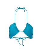 Haut de maillot de bain Jenny inversé froncé à nouer bleu vert