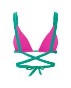 Haut de maillot de bain Naomi réversible à fronces vert émeraude