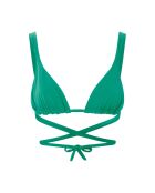 Haut de maillot de bain Naomi réversible à fronces vert émeraude