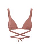 Haut de maillot de bain Naomi réversible à fronces marron