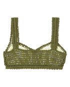 Haut de maillot de bain Essential Crop Crochet vert