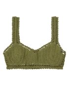 Haut de maillot de bain Essential Crop Crochet vert