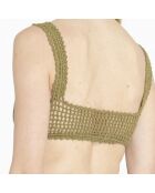 Haut de maillot de bain Essential Crop Crochet vert