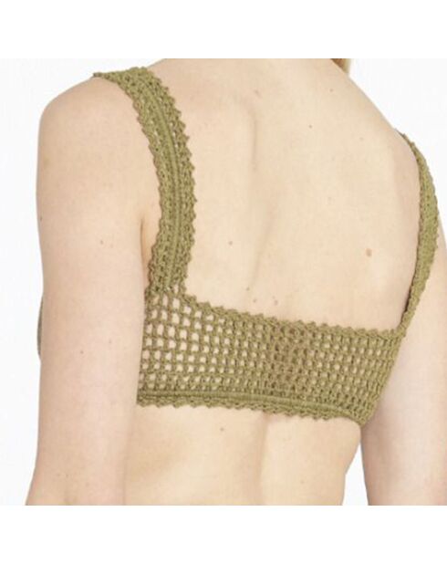 Haut de maillot de bain Essential Crop Crochet vert