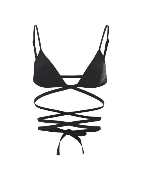 Haut de maillot de bain Wrap noir