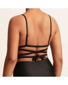 Haut de maillot de bain Wrap noir