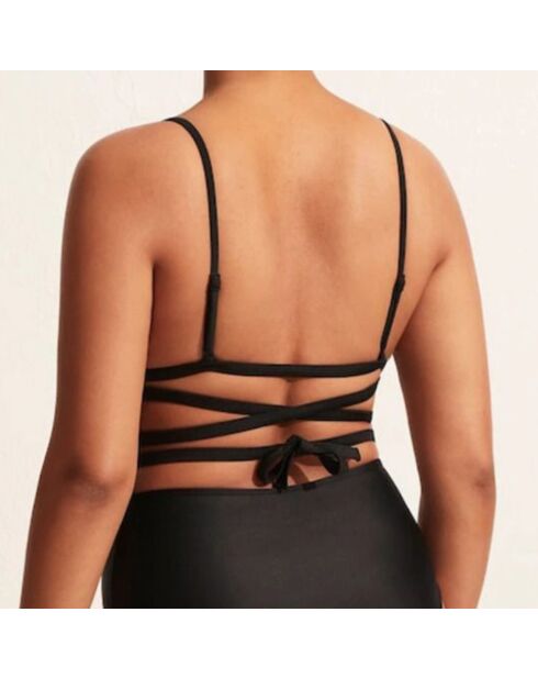 Haut de maillot de bain Wrap noir