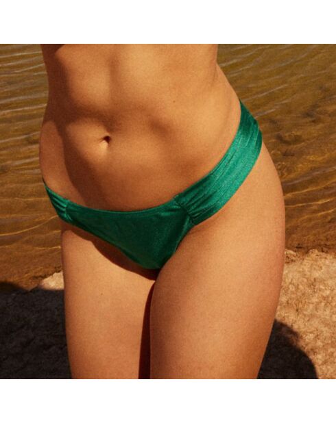 Bas de maillot de bain Anna drapé vert émeraude