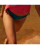 Bas de maillot de bain Jenny à laçage bleu vert