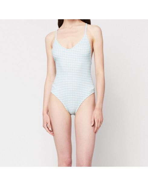 Maillot de bain 1 Pièce Vichy bleu turquoise