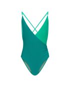 Maillot de bain 1 Pièce Lola bicolore vert émeraude