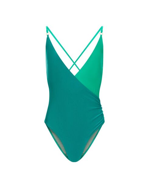 Maillot de bain 1 Pièce Lola bicolore vert émeraude