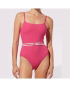 Maillot de bain 1 Pièce Nina ceinturé rose