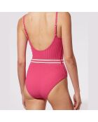 Maillot de bain 1 Pièce Nina ceinturé rose