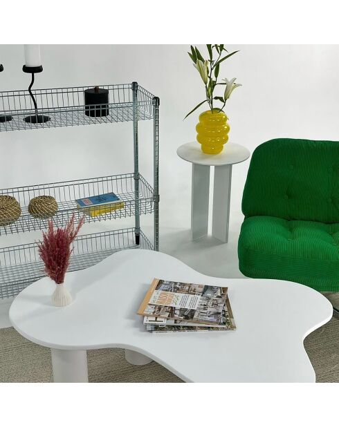 Table basse Bloom blanche - 110x40x70 cm
