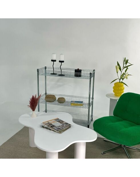 Table basse Bloom blanche - 110x40x70 cm