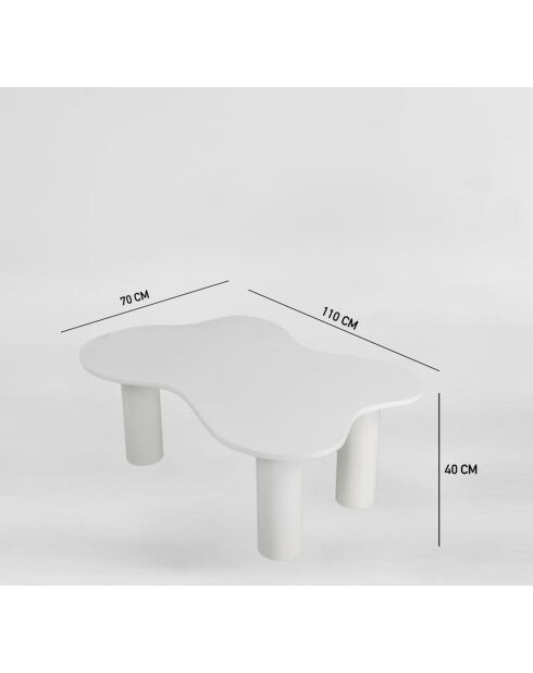 Table basse Bloom blanche - 110x40x70 cm