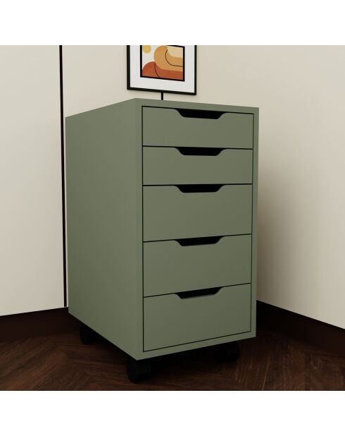 Caisson sur roulette vert - 40x77.4x55 cm