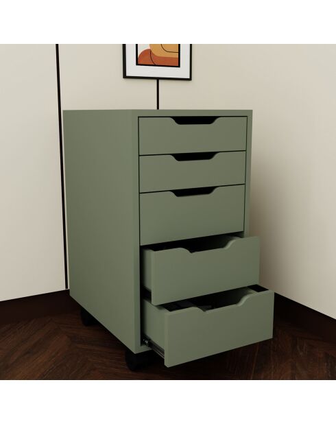 Caisson sur roulette vert - 40x77.4x55 cm