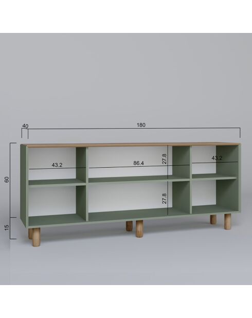 Buffet Bohemian vert - 180x75x40 cm