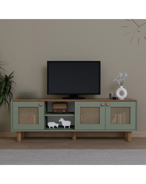 Mueble TV verde bohemio - 160x56x40 cm