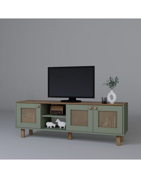 Meuble TV Bohemian vert - 160x56x40 cm