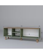 Meuble TV Bohemian vert - 160x56x40 cm