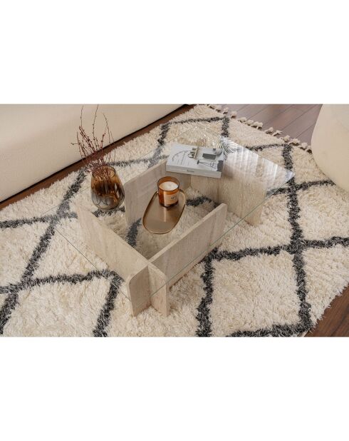 Table basse Flavio travertin - 105x30x65 cm