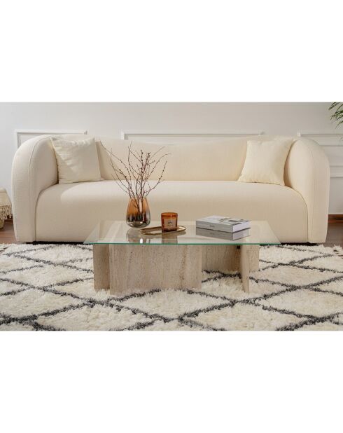 Table basse Flavio travertin - 105x30x65 cm