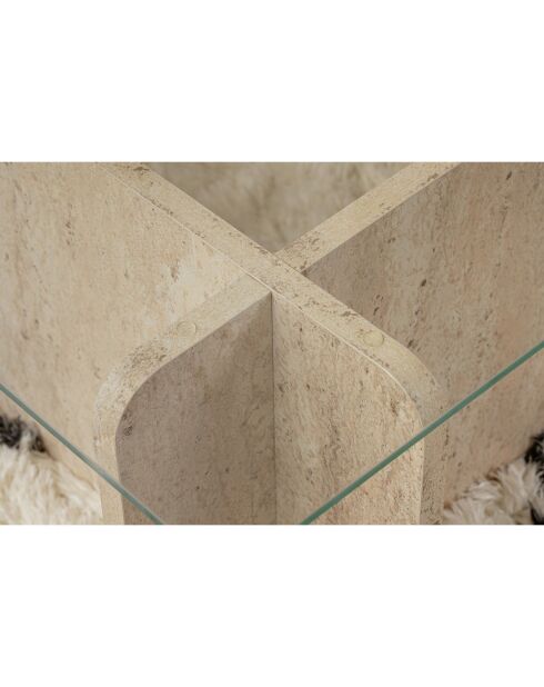 Table basse Flavio travertin - 105x30x65 cm