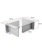 Table basse Flavio travertin - 105x30x65 cm