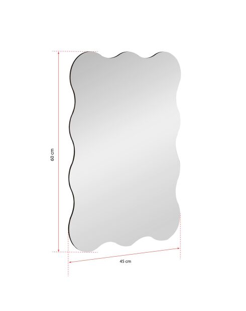 Miroir adhésif Isabelle Wavy transparent - 45x60 cm