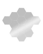 12 miroirs adhésifs Hexagon transparent - 14x7 cm