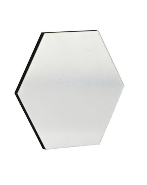 12 miroirs adhésifs Hexagon transparent - 14x7 cm