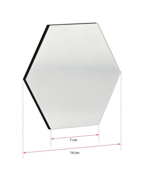 12 miroirs adhésifs Hexagon transparent - 14x7 cm