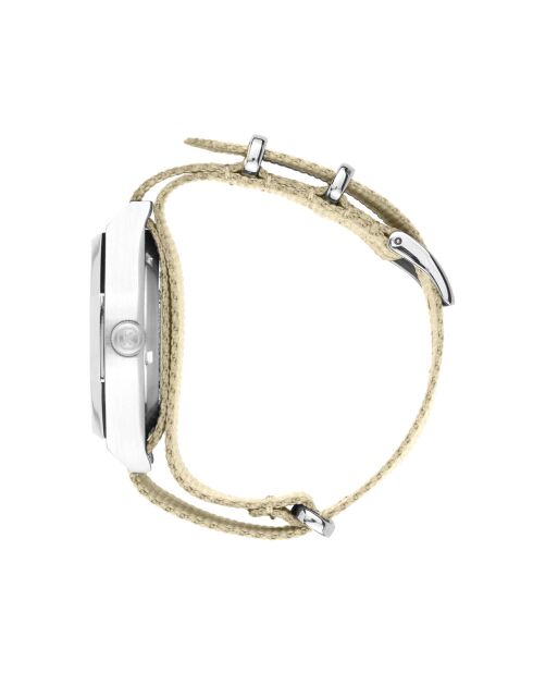 Montre automatique Homme en Tissu Nato Octogone beige