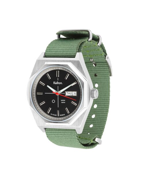 Montre automatique Homme en Tissu Nato Octogone kaki