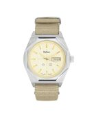 Montre automatique Homme en Tissu Nato Octogone beige