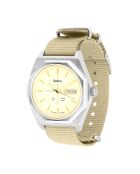 Montre automatique Homme en Tissu Nato Octogone beige