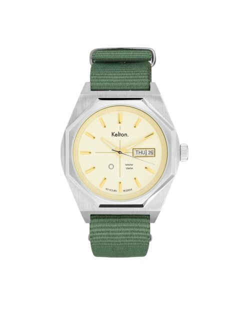 Montre automatique Homme en Tissu Nato Octogone kaki
