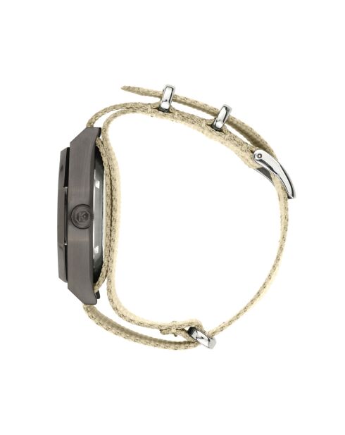 Montre automatique Homme en Tissu Nato Octogone Titane beige