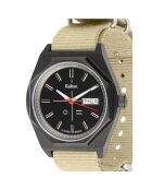 Montre automatique Homme en Tissu Nato Octogone Titane beige